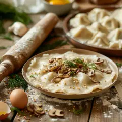Pierogi z kaszą gryczaną i pieczarkami - kwestia smaku - przepis
