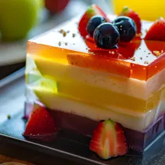 Biszkopt z jabłkami, galaretką i budyniem bez pieczenia - przepis